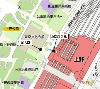 東京文化会館への地図